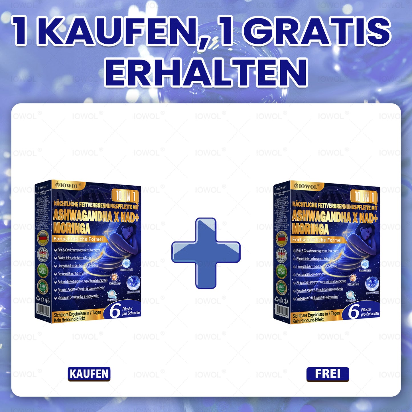 IOWOL® NACHT-FETTVERBRENNUNGS-PATCHES! 🌙✨ Über Nacht anwenden und deine Fettverbrennungsroutine im Schlaf unterstützen. Kombiniere IOWOL® mit DOTALE® Metabolic Patches für bis zu 2× mehr Wirkung.