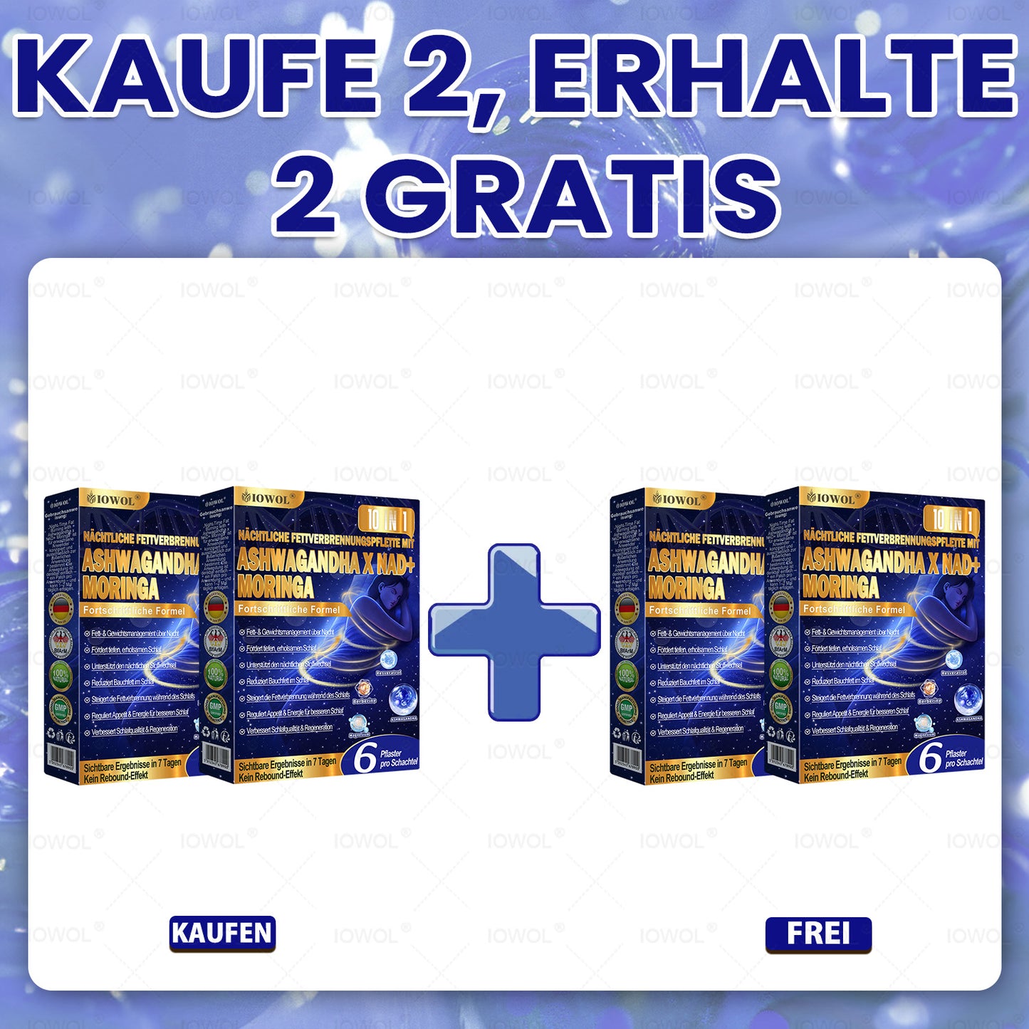 IOWOL® NACHT-FETTVERBRENNUNGS-PATCHES! 🌙✨ Über Nacht anwenden und deine Fettverbrennungsroutine im Schlaf unterstützen. Kombiniere IOWOL® mit DOTALE® Metabolic Patches für bis zu 2× mehr Wirkung.