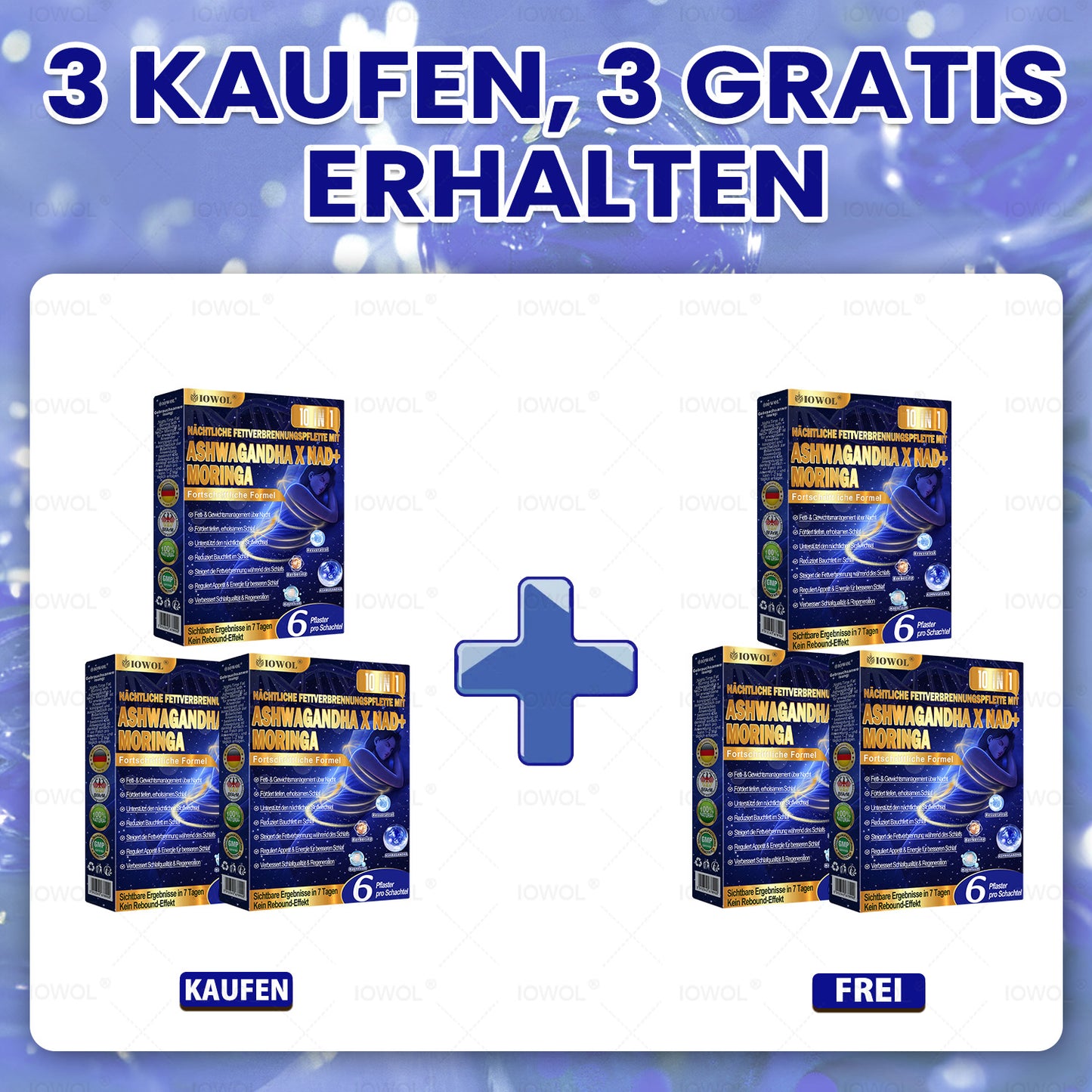 IOWOL® NACHT-FETTVERBRENNUNGS-PATCHES! 🌙✨ Über Nacht anwenden und deine Fettverbrennungsroutine im Schlaf unterstützen. Kombiniere IOWOL® mit DOTALE® Metabolic Patches für bis zu 2× mehr Wirkung.