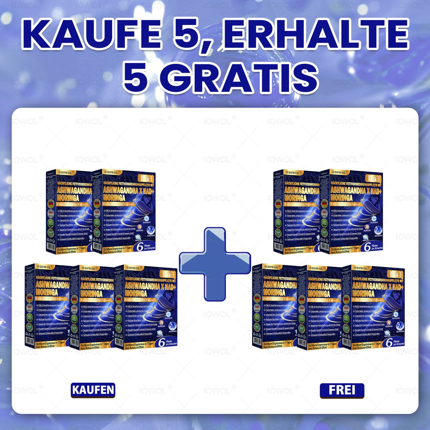 IOWOL® NACHT-FETTVERBRENNUNGS-PATCHES! 🌙✨ Über Nacht anwenden und deine Fettverbrennungsroutine im Schlaf unterstützen. Kombiniere IOWOL® mit DOTALE® Metabolic Patches für bis zu 2× mehr Wirkung.