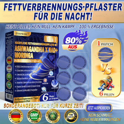 IOWOL® NACHT-FETTVERBRENNUNGS-PATCHES! 🌙✨ Über Nacht anwenden und deine Fettverbrennungsroutine im Schlaf unterstützen. Kombiniere IOWOL® mit DOTALE® Metabolic Patches für bis zu 2× mehr Wirkung.
